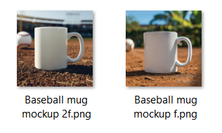 Baseball Mockup Bundle – 2 High Quality PNG Files | White Mug, Field Background, 2000x2000 px