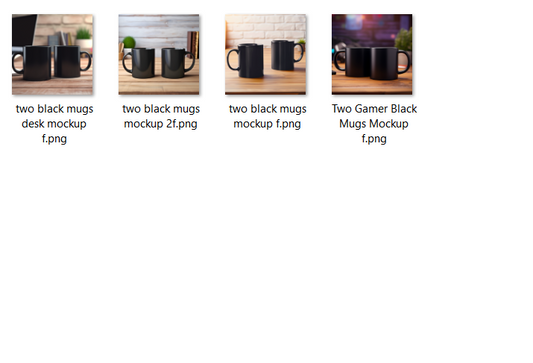 2 Mugs Mockup Bundle – 4 High Quality PNG File | Black Mug, Home Background, 2000x2000 px