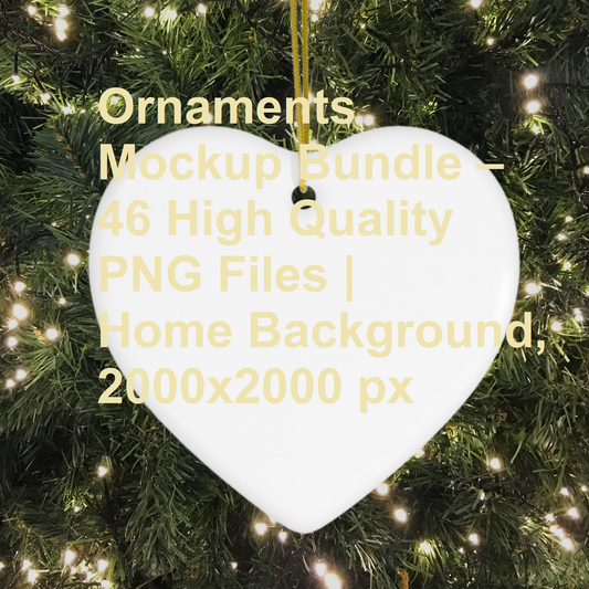Ornaments Mockup Bundle – 46 High Quality PNG Files | Home Background, 2000x2000 px
