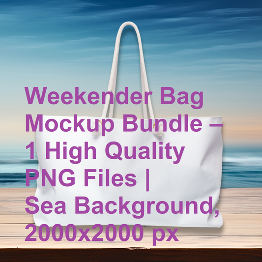 Weekender Bag Mockup Bundle – 1 High Quality PNG Files | Sea Background, 2000x2000 px