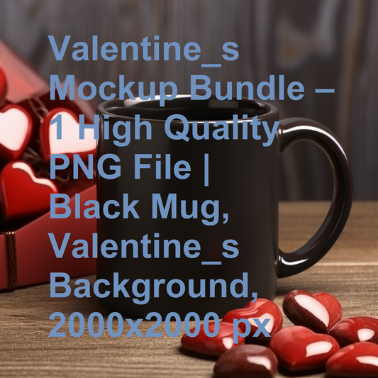 Valentine_s Mockup Bundle – 1 High Quality PNG File | Black Mug, Valentine_s Background, 2000x2000 px