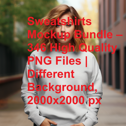Sweatshirts Mockup Bundle – 346 High Quality PNG Files | Different Background, 2000x2000 px