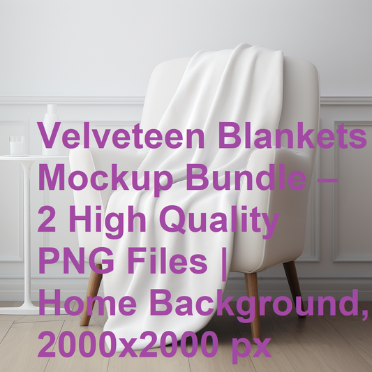 Velveteen Blankets Mockup Bundle – 2 High Quality PNG Files | Home Background, 2000x2000 px