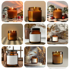 Luxury Candle Mockup Bundle – 100+ Premium High Quality Mockups + 3 Video Clips + Bonus Scenes with Pets | Jar Candle Branding Kit